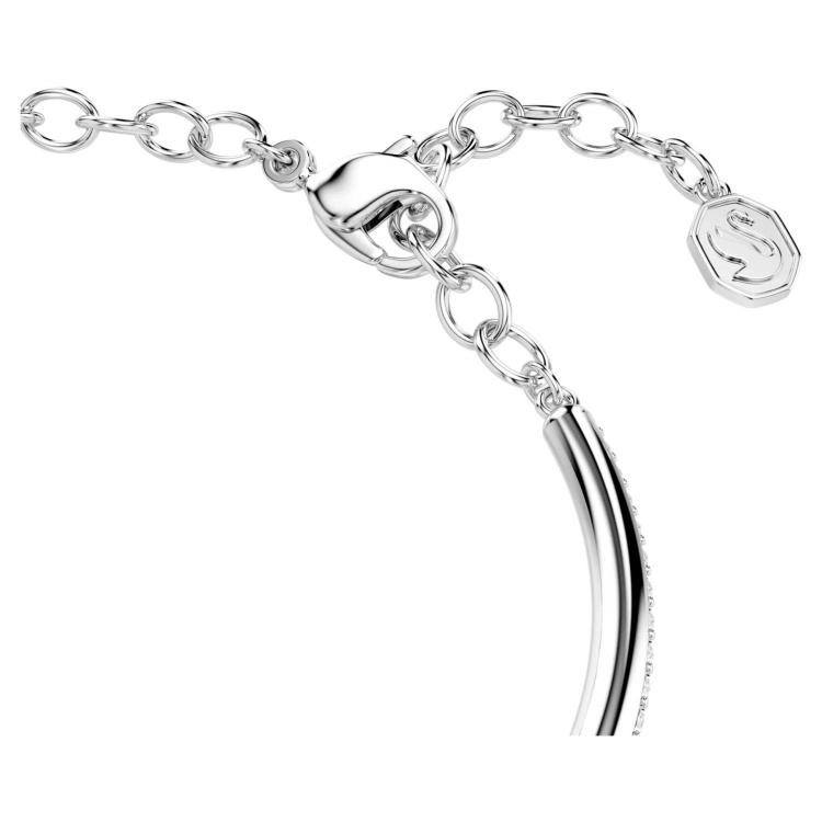 Dextera bangle Round cut, White, Rhodium plated